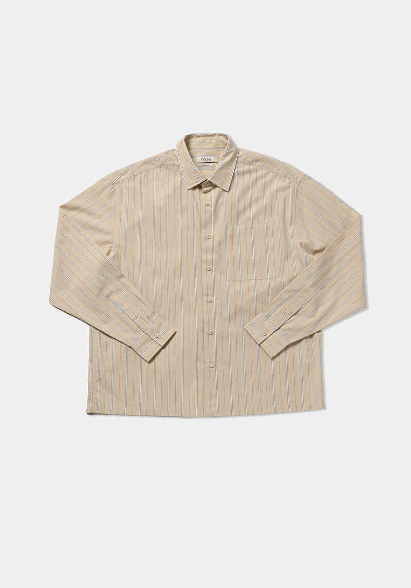 Imagine a Camasa Cu Maneca Lunga De Barbati Galben Boxy Fit  Cl1079095