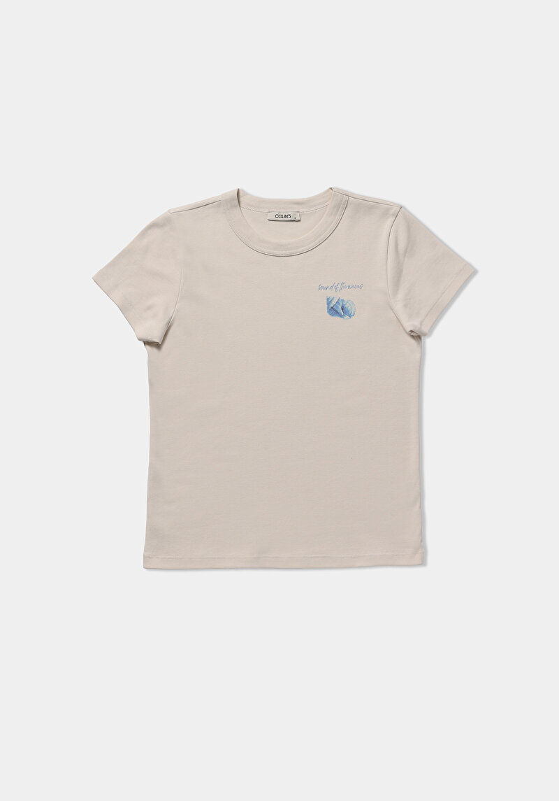 Imagine a Tricou Cu Maneca Scurta De Dama Alb Slim Fit  Cl1079323