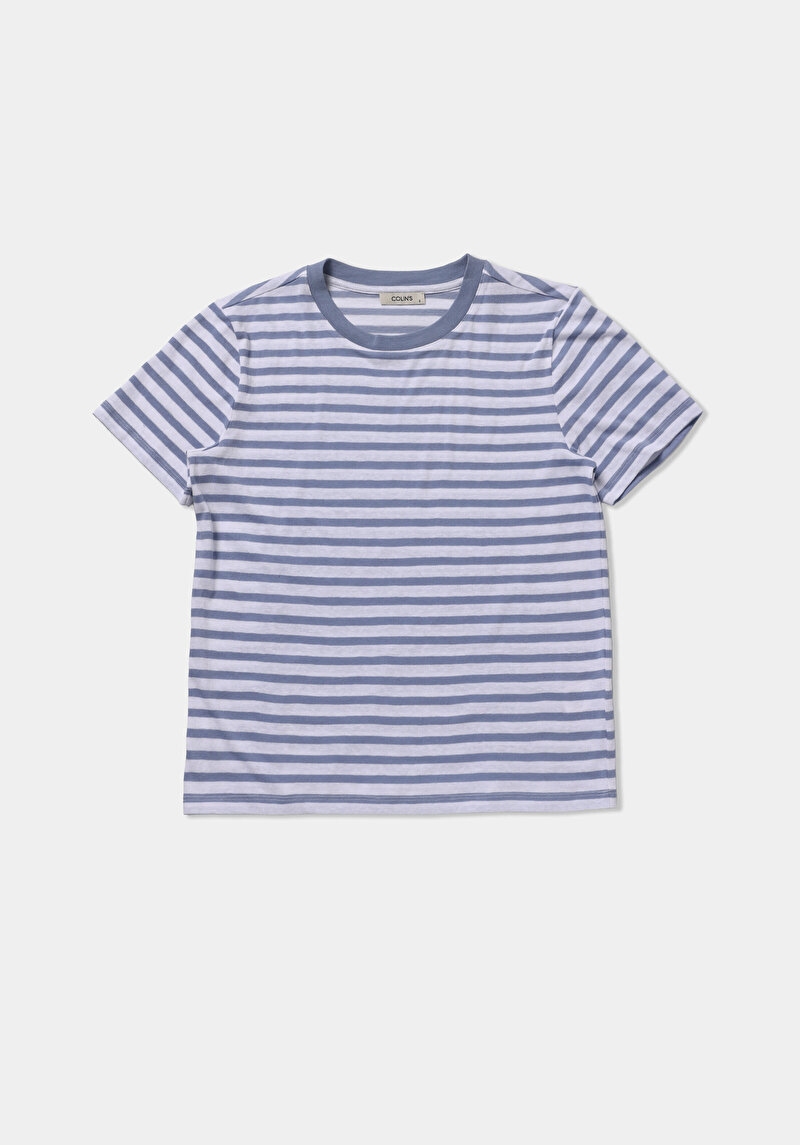 Imagine a Tricou Cu Maneca Scurta De Dama Albastru Regular Fit  Cl1079954