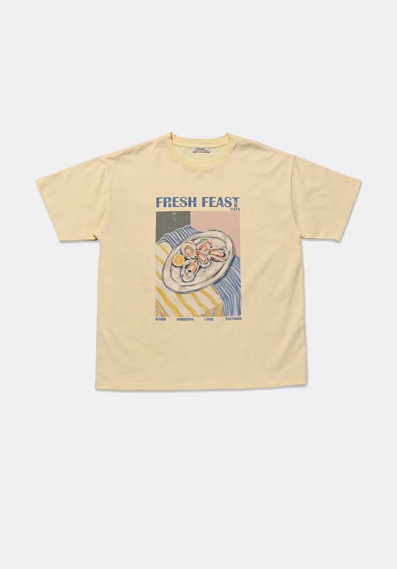 Imagine a Tricou Cu Maneca Scurta De Dama Galben Relaxed Fit  Cl1080036