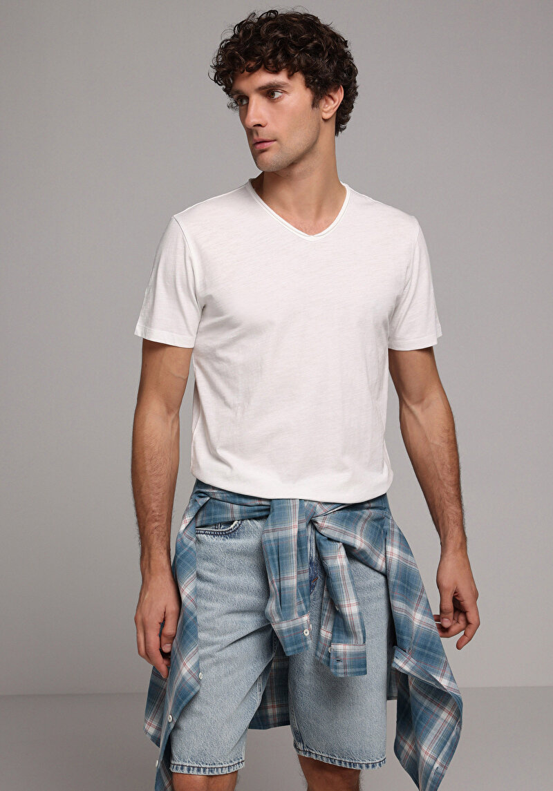 Imagine a Tricou Cu Maneca Scurta De Barbati Alb Regular Fit  Cl1058584