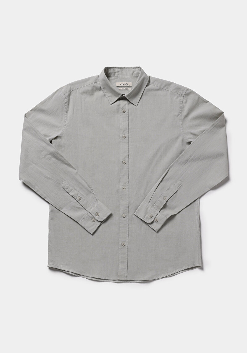 Imagine a Camasa Cu Maneca Lunga De Barbati Verde Regular Fit  Cl1073846