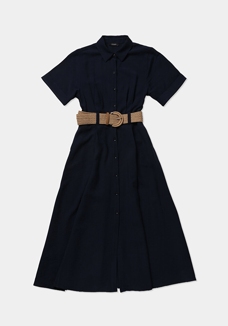 Imagine a Rochie De Dama Albastru Marin Regular Fit  Cl1078702