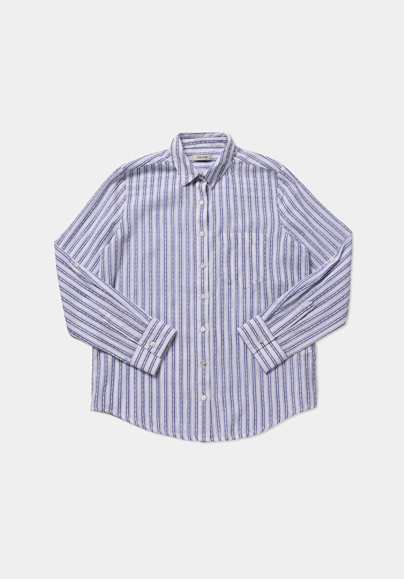 Imagine a Camasa Cu Maneca Lunga De Dama Albastru Regular Fit  Cl1079378