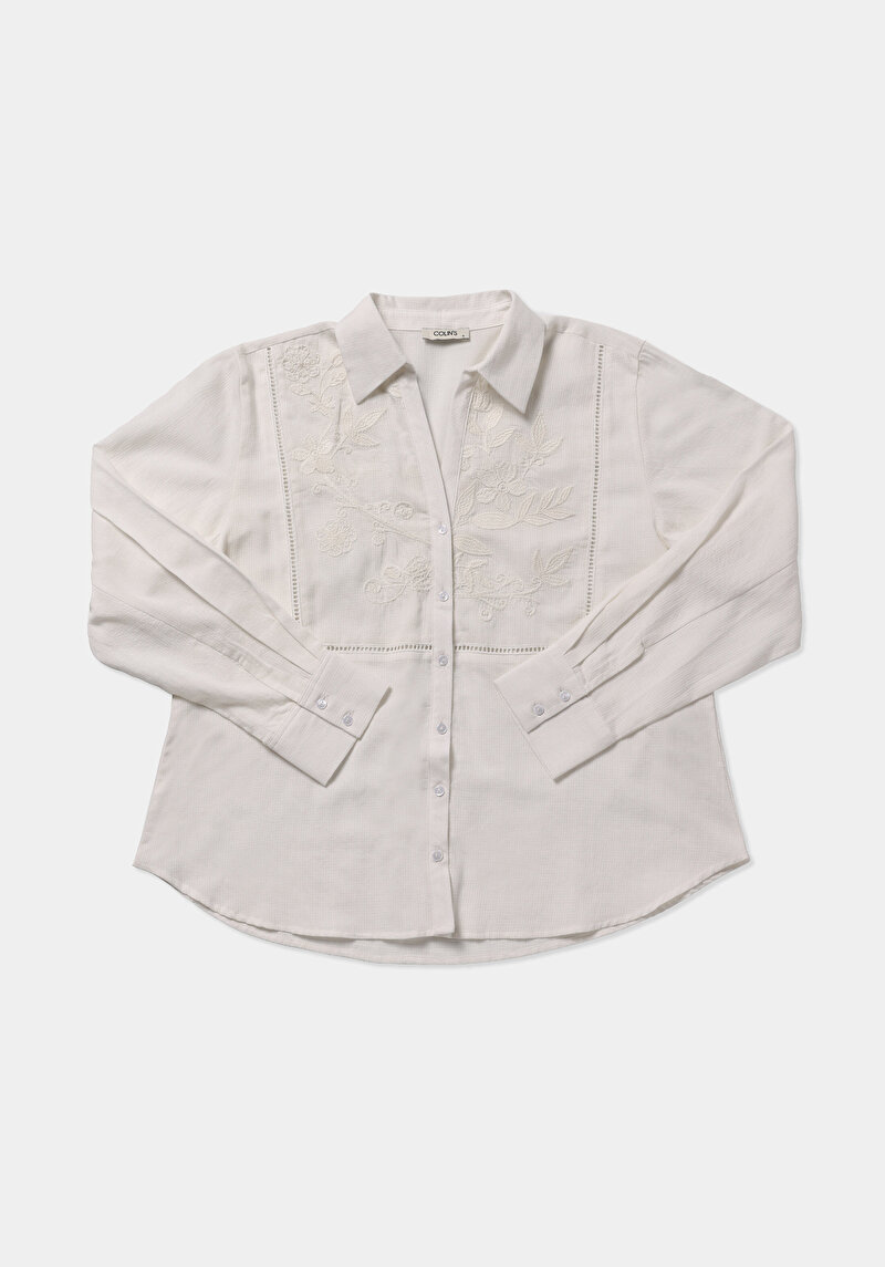 Imagine a Camasa Cu Maneca Lunga De Dama Alb Fashion Fit  Cl1079390