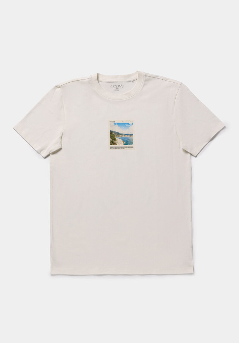 Imagine a Tricou Cu Maneca Scurta De Barbati Alb Regular Fit  Cl1078789