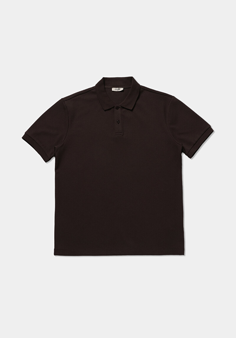 Imagine a Tricou Polo Cu Maneca Scurta De Barbati Maro Regular Fit  Cl1080247