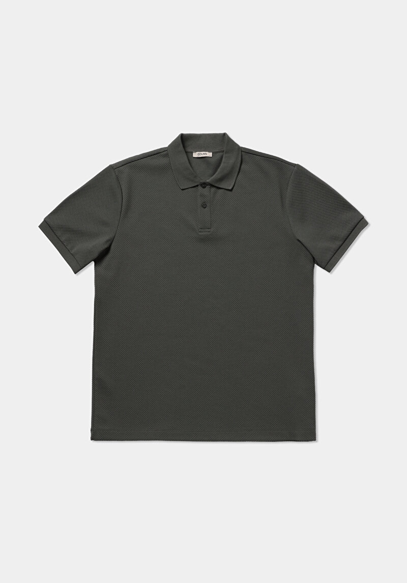 Imagine a Tricou Polo Cu Maneca Scurta De Barbati Kaki Regular Fit  Cl1080247