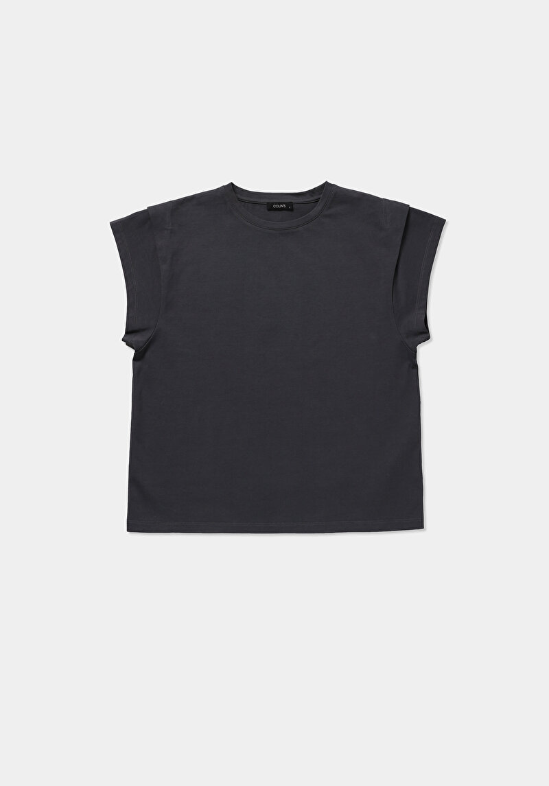 Imagine a Tricou Cu Maneca Scurta De Dama Antracit Regular Fit  Cl1079003