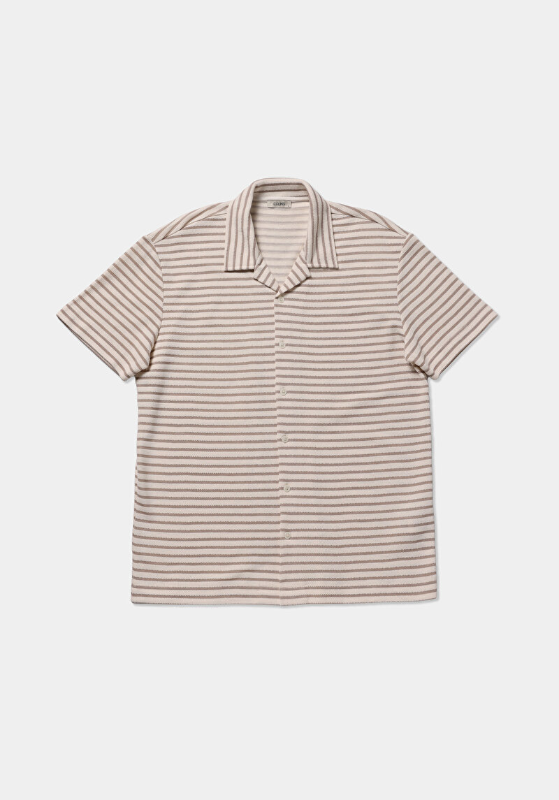 Imagine a Tricou Polo Cu Maneca Scurta De Barbati Bej Comfort Fit  Cl1080265