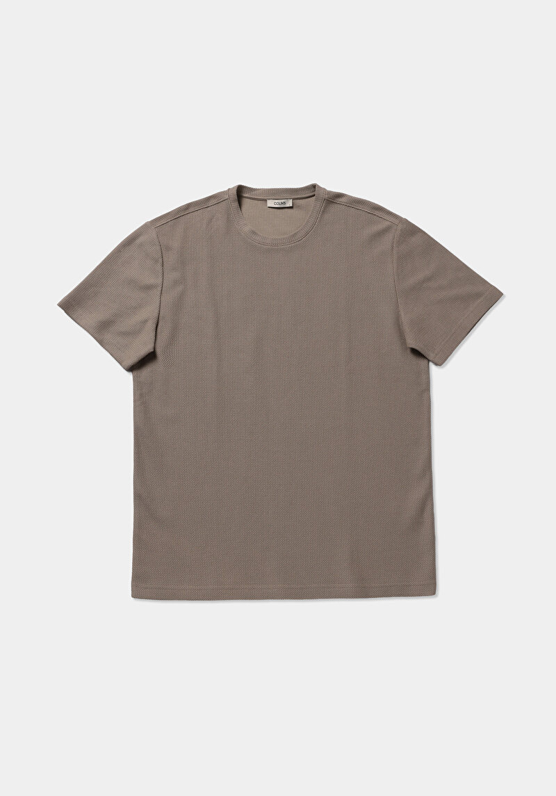 Imagine a Tricou Cu Maneca Scurta De Barbati Bej Comfort Fit  Cl1080460