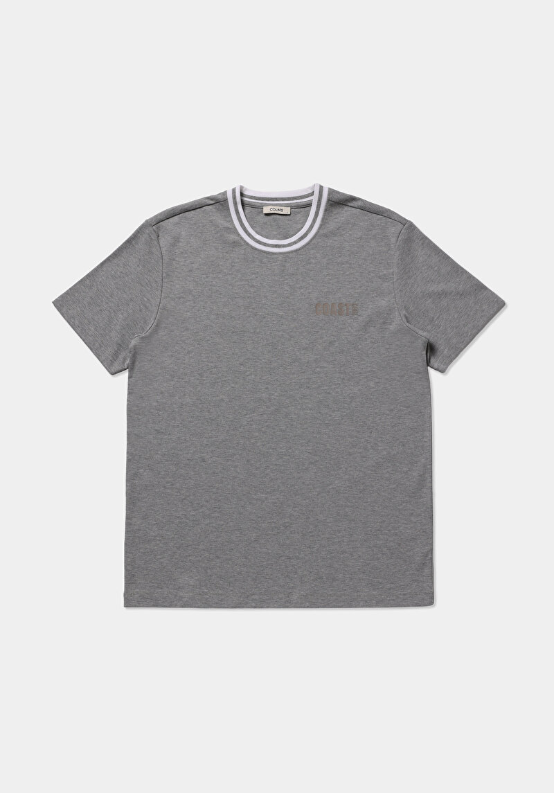 Imagine a Tricou Cu Maneca Scurta De Barbati Gri Regular Fit  Cl1080602