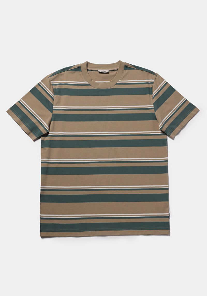 Imagine a Tricou Cu Maneca Scurta De Barbati Bej Comfort Fit  Cl1078795