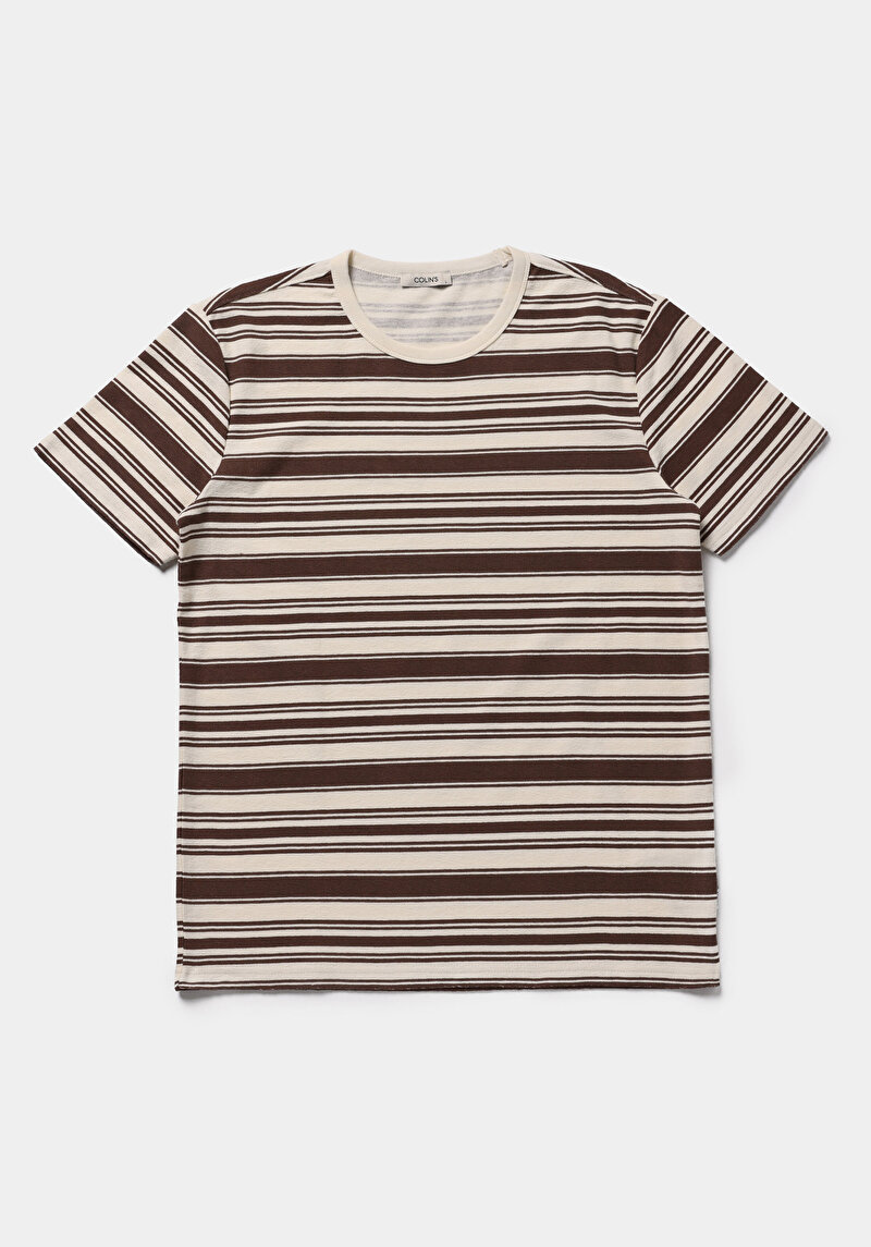 Imagine a Tricou Cu Maneca Scurta De Barbati Maro Regular Fit  Cl1078892