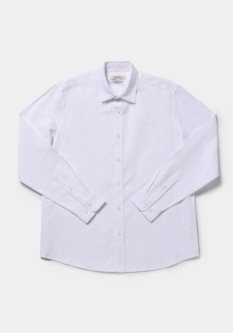 Imagine a Camasa Cu Maneca Lunga De Barbati Alb Regular Fit  Cl1080088