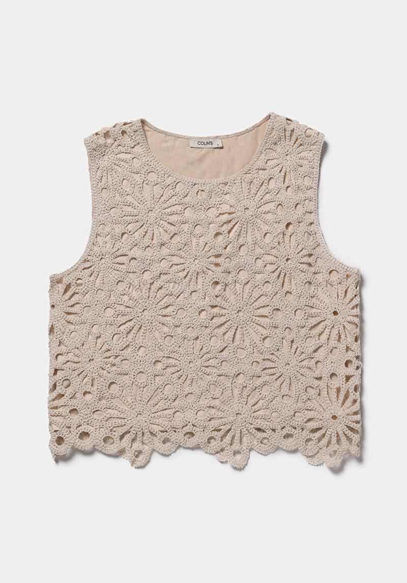 Imagine a Bluza Cu Maneca Scurta De Dama Bej Regular Fit  Cl1080474