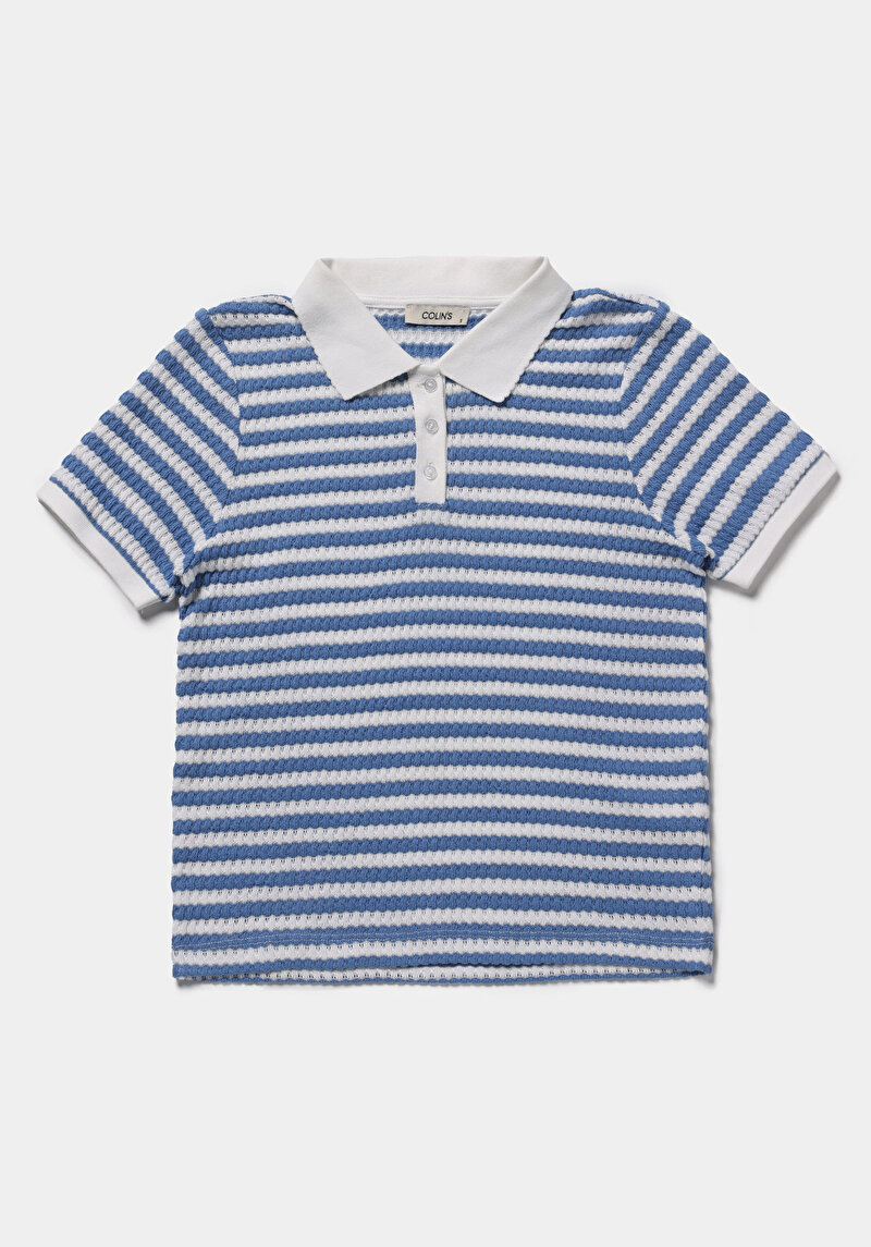 Imagine a Tricou Polo Cu Maneca Scurta De Dama Albastru Slim Fit  Cl1080513