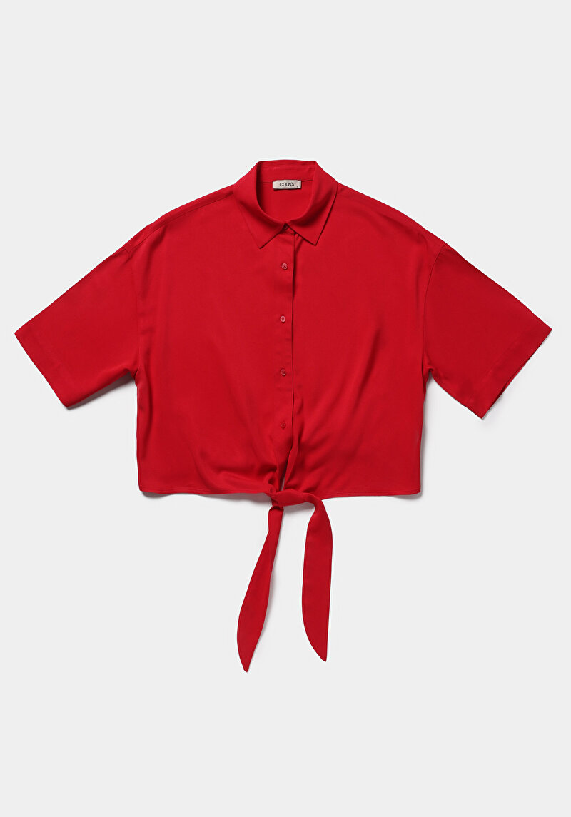 Imagine a Camasa Cu Maneca Scurta De Dama Roşu Fashion Fit  Cl1080562