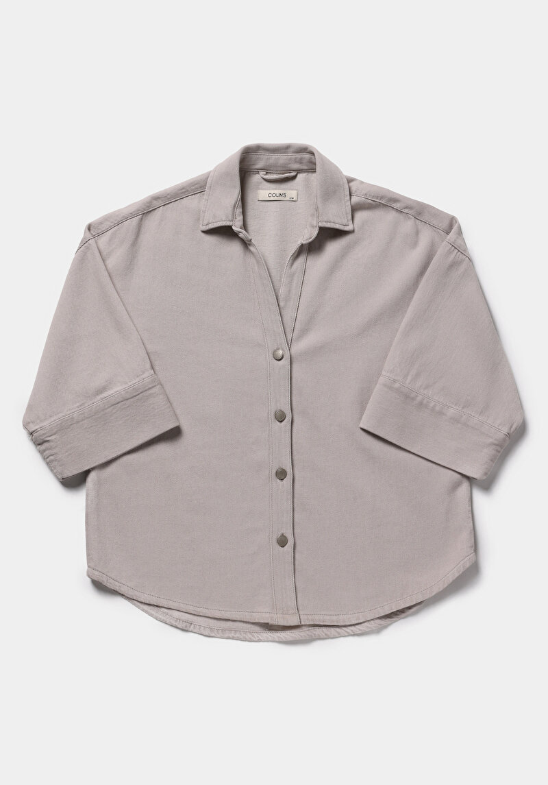 Imagine a Camasa Cu Maneca Scurta De Dama  Oversize Fit  Cl1081430
