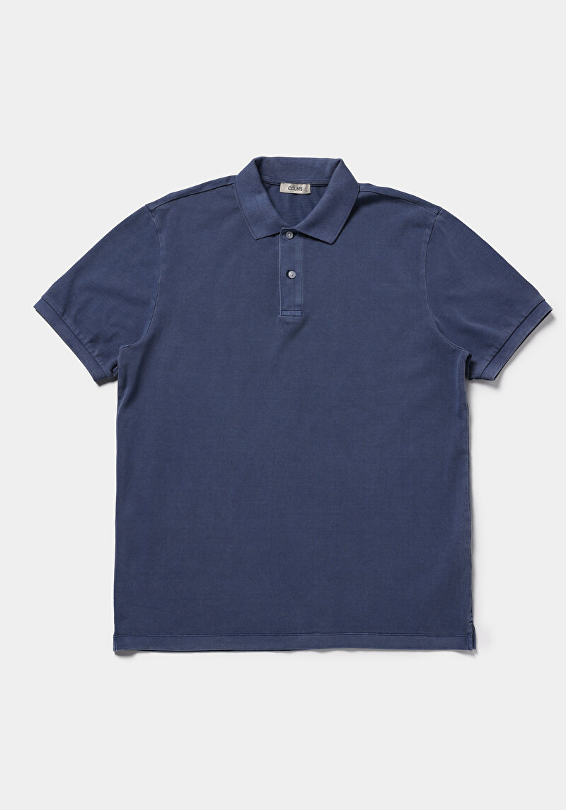Imagine a Tricou Polo Cu Maneca Scurta De Barbati Albastru Regular Fit  Cl1080995