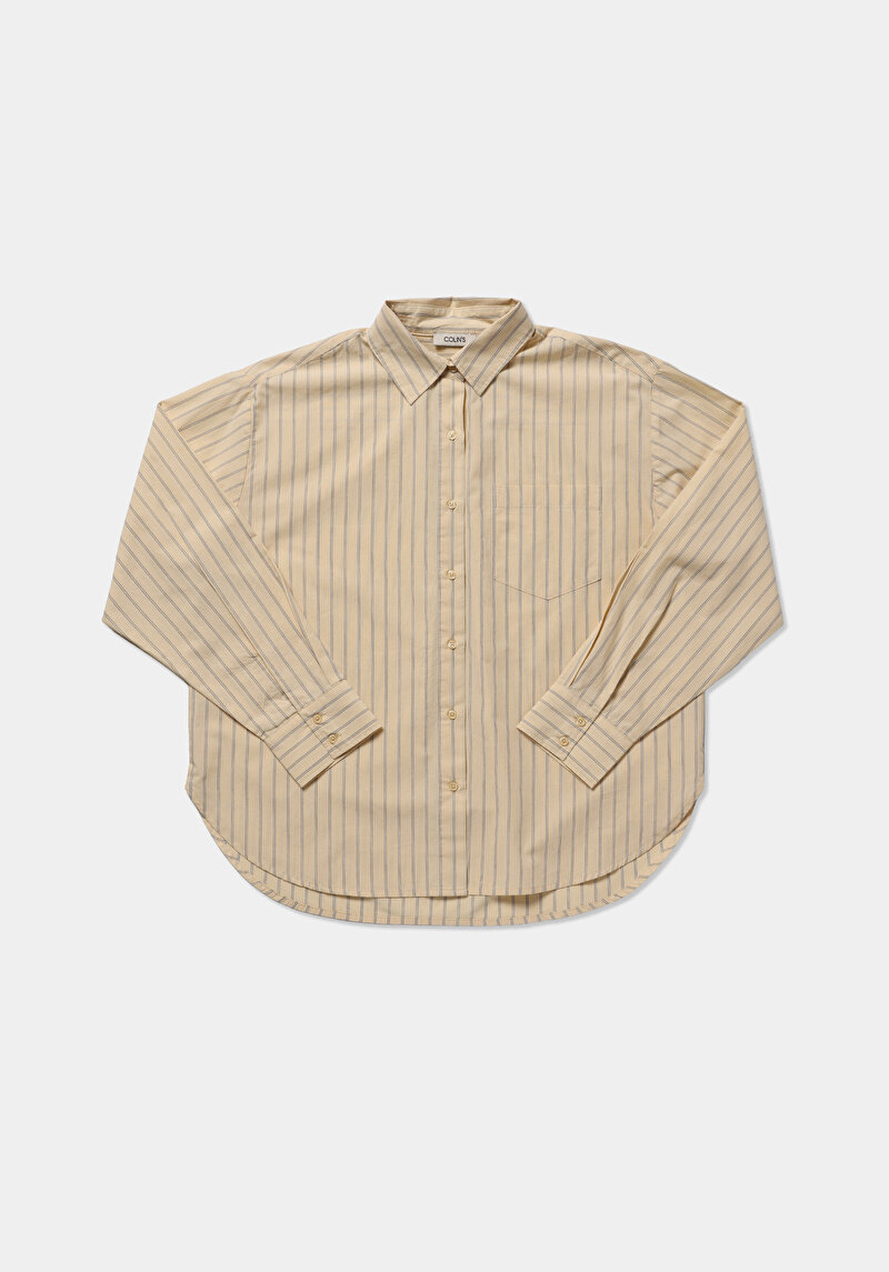 Imagine a Camasa Cu Maneca Lunga De Dama Galben Boyfriend Fit  Cl1080369