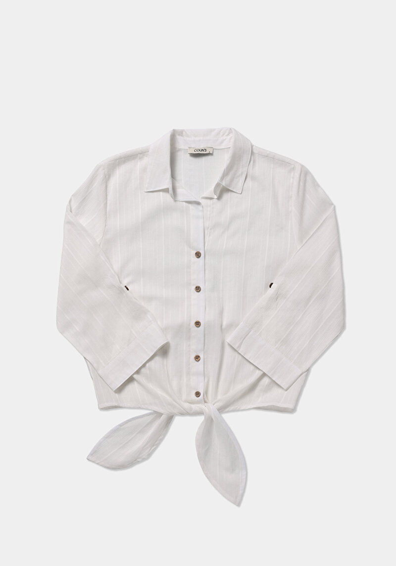 Imagine a Camasa Cu Maneca Lunga De Dama Alb Fashion Fit  Cl1081150