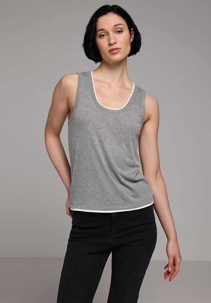 Imagine a Maiou De Dama Gri Slim Fit  Cl1078671