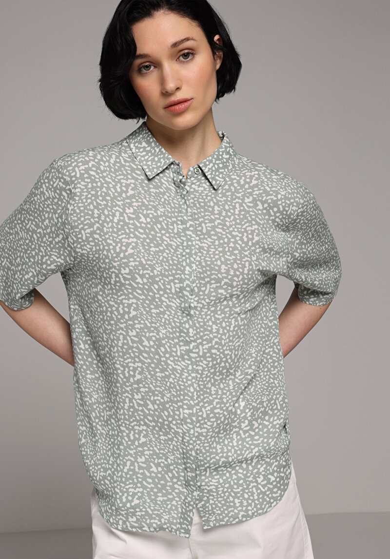 Imagine a Camasa Cu Maneca Scurta De Dama Verde Fashion Fit  Cl1078302