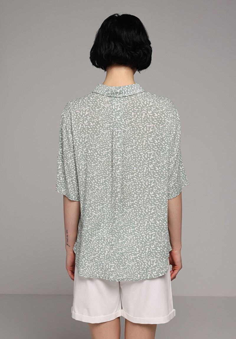 Imagine a Camasa Cu Maneca Scurta De Dama Verde Fashion Fit  Cl1078302