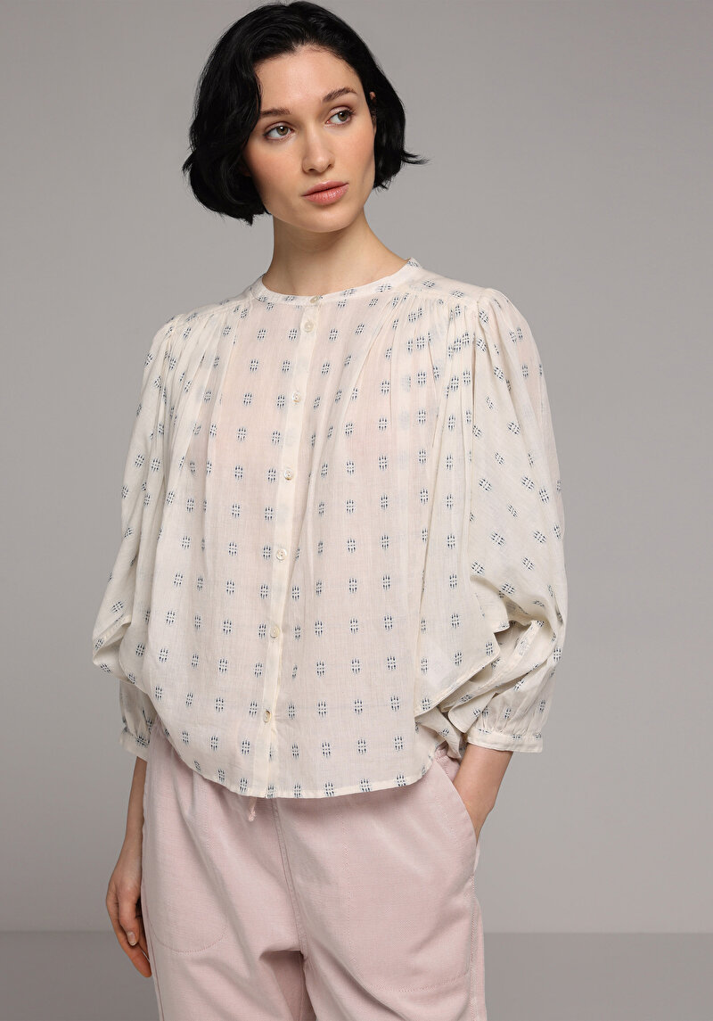 Imagine a Bluza Cu Maneca Lunga De Dama Ecru Fashion Fit  Cl1078308