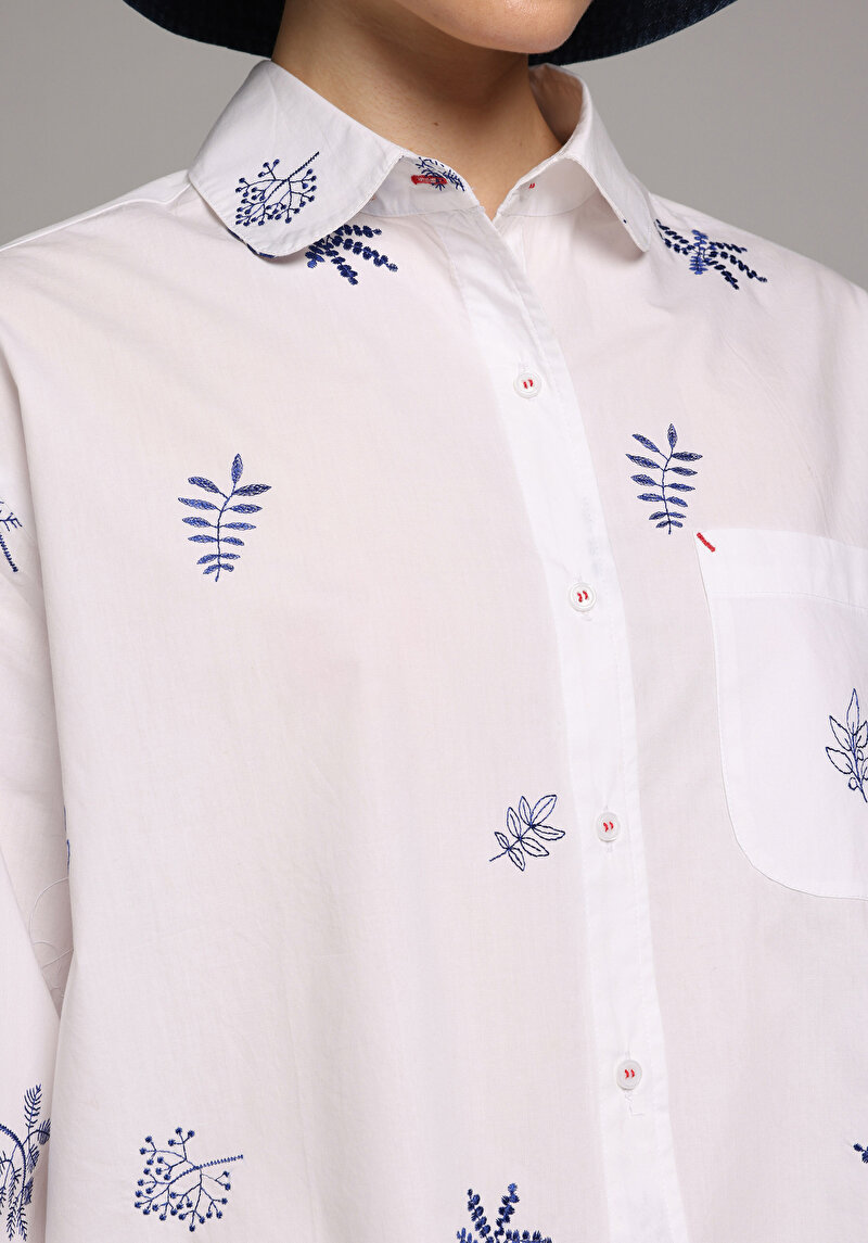 Imagine a Camasa Cu Maneca Lunga De Dama Ecru Boyfriend Cl1078948