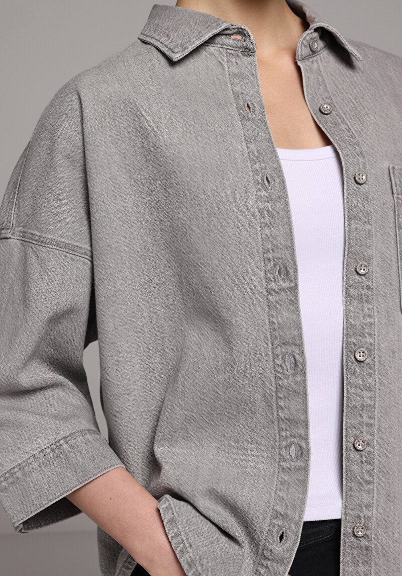 Imagine a Camasa Cu Maneca Lunga De Dama Oversize Fit Cl1079818