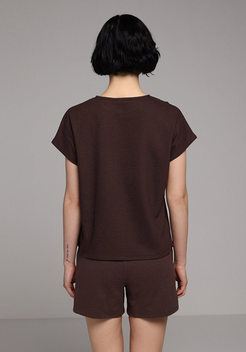 Imagine a Tricou Cu Maneca Scurta De Dama Maro Regular Fit  Cl1081028