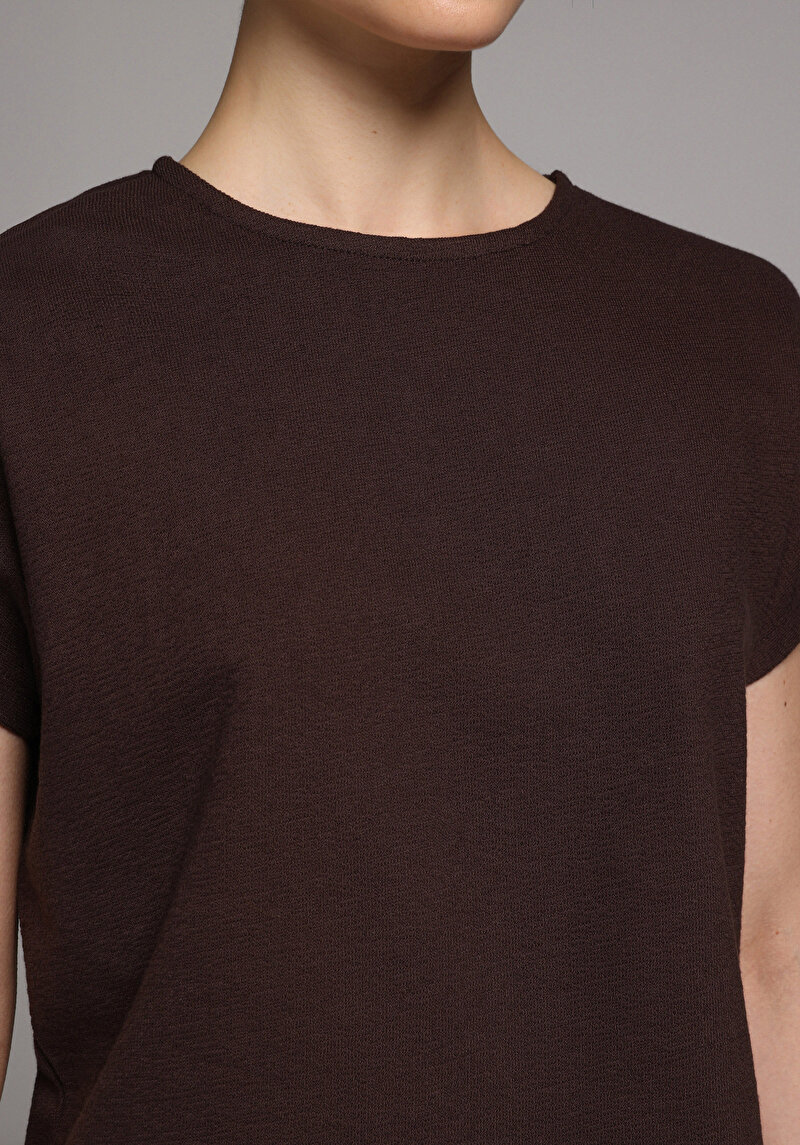 Imagine a Tricou Cu Maneca Scurta De Dama Maro Regular Fit  Cl1081028