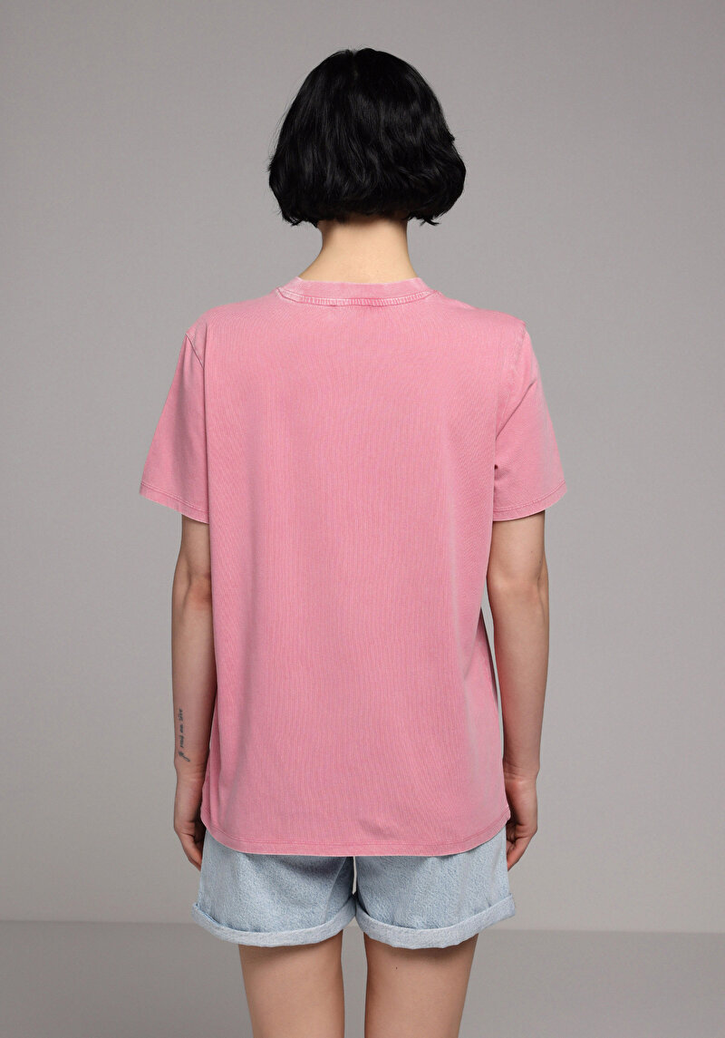 Imagine a Tricou Cu Maneca Scurta De Dama Roz Regular Fit Cl1081564