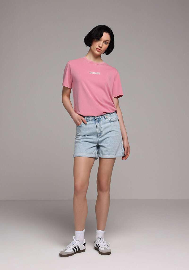 Imagine a Tricou Cu Maneca Scurta De Dama Roz Regular Fit Cl1081564