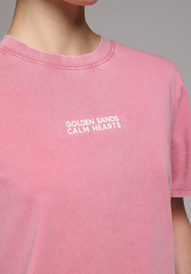 Imagine a Tricou Cu Maneca Scurta De Dama Roz Regular Fit Cl1081564