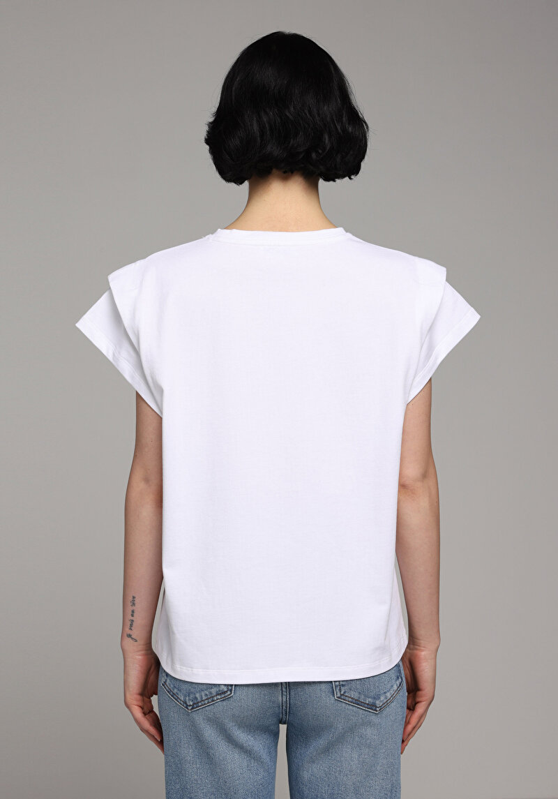 Imagine a Tricou Cu Maneca Scurta De Dama Alb Regular Fit Cl1079003