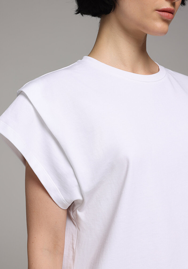 Imagine a Tricou Cu Maneca Scurta De Dama Alb Regular Fit  Cl1079003