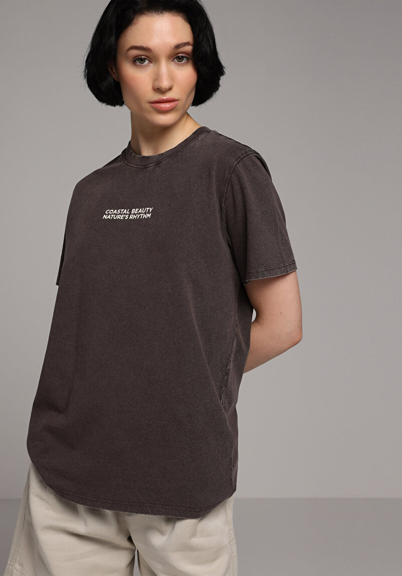 Imagine a Tricou Cu Maneca Scurta De Dama Maro Regular Fit Cl1080462