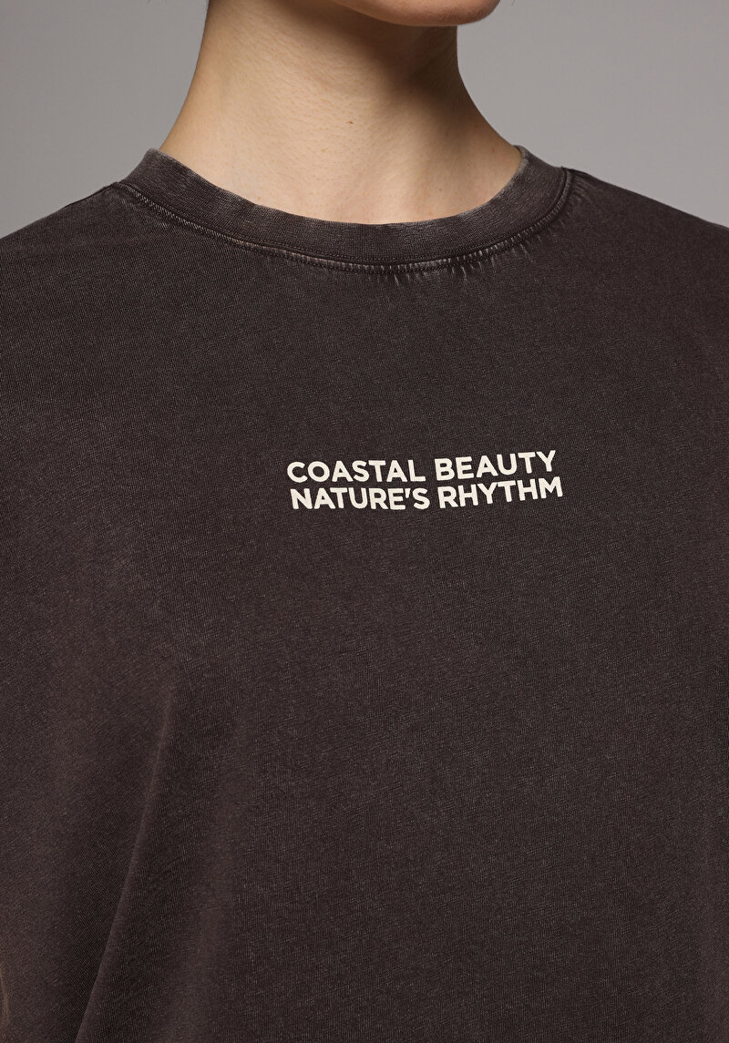 Imagine a Tricou Cu Maneca Scurta De Dama Maro Regular Fit Cl1080462