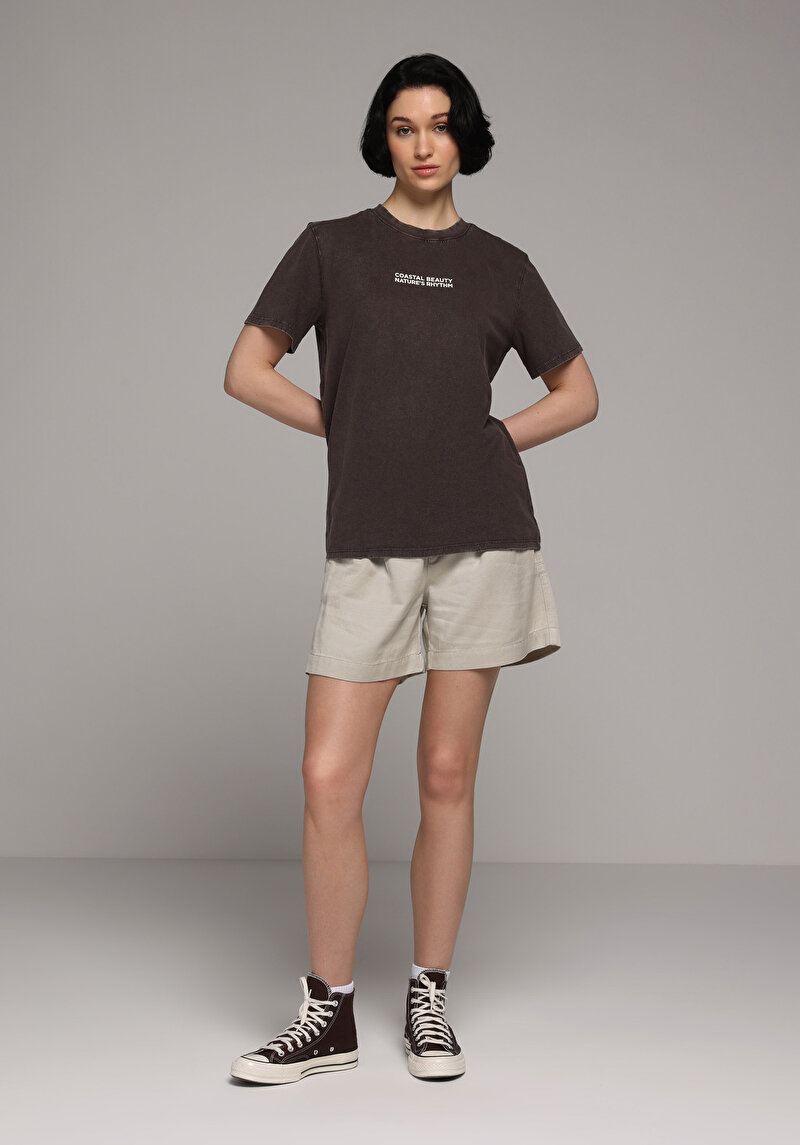 Imagine a Tricou Cu Maneca Scurta De Dama Maro Regular Fit  Cl1080462