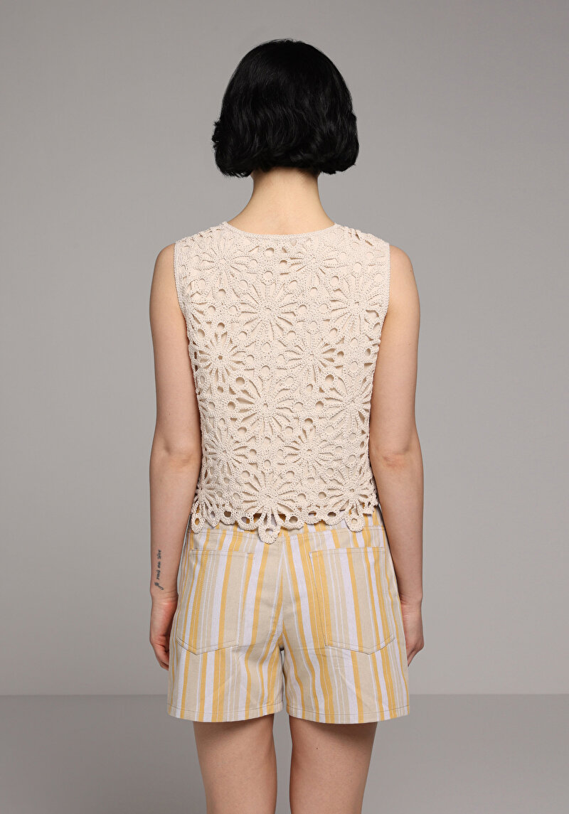 Afișați detalii pentru Bluza Cu Maneca Scurta De Dama Bej Regular Fit  Cl1080474