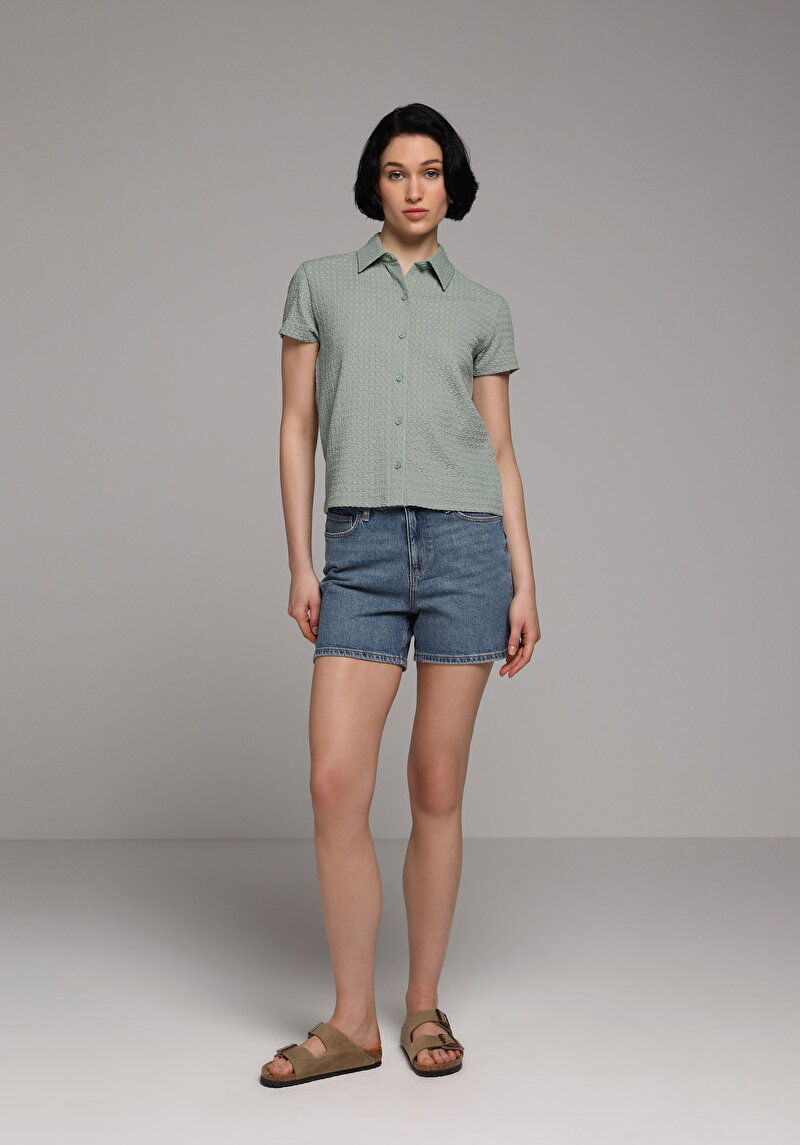 Imagine a Tricou Polo Cu Maneca Scurta De Dama Verde Slim Fit Cl1078959