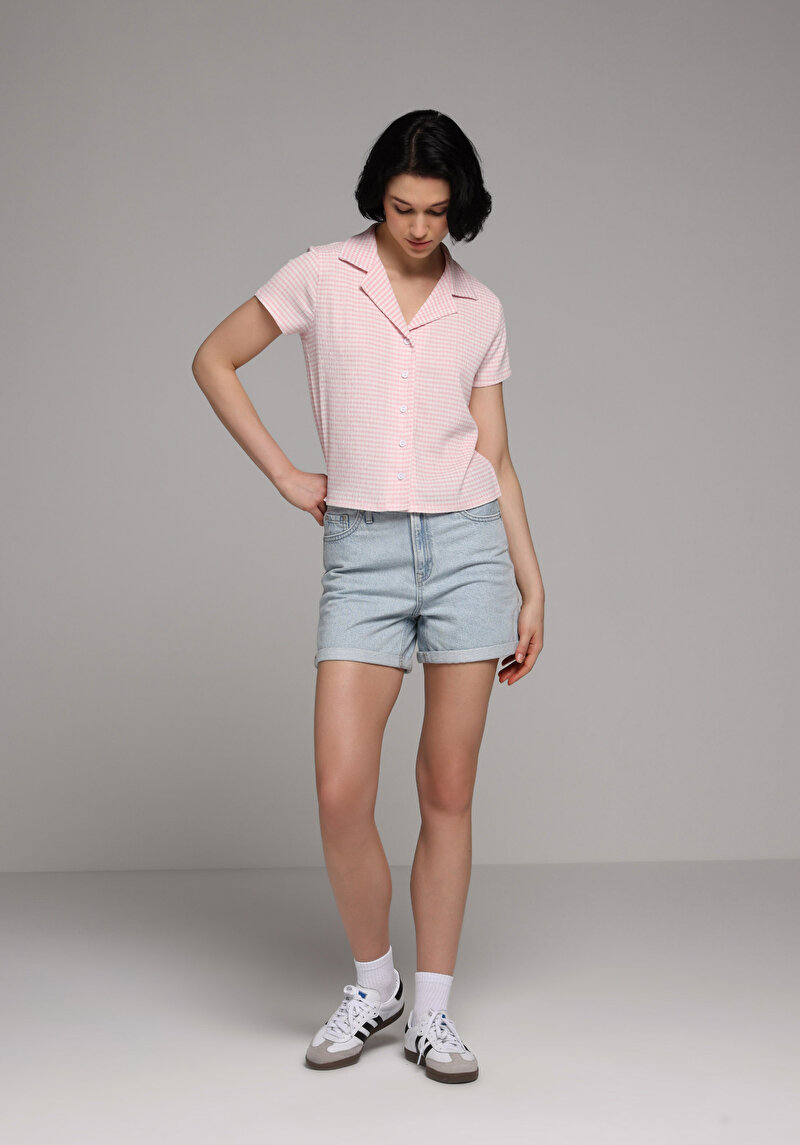 Imagine a Tricou Polo Cu Maneca Scurta De Dama Roz Slim Fit  Cl1080367