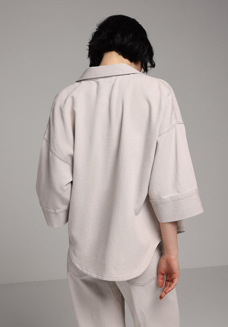 Imagine a Camasa Cu Maneca Scurta De Dama Oversize Fit Cl1081430