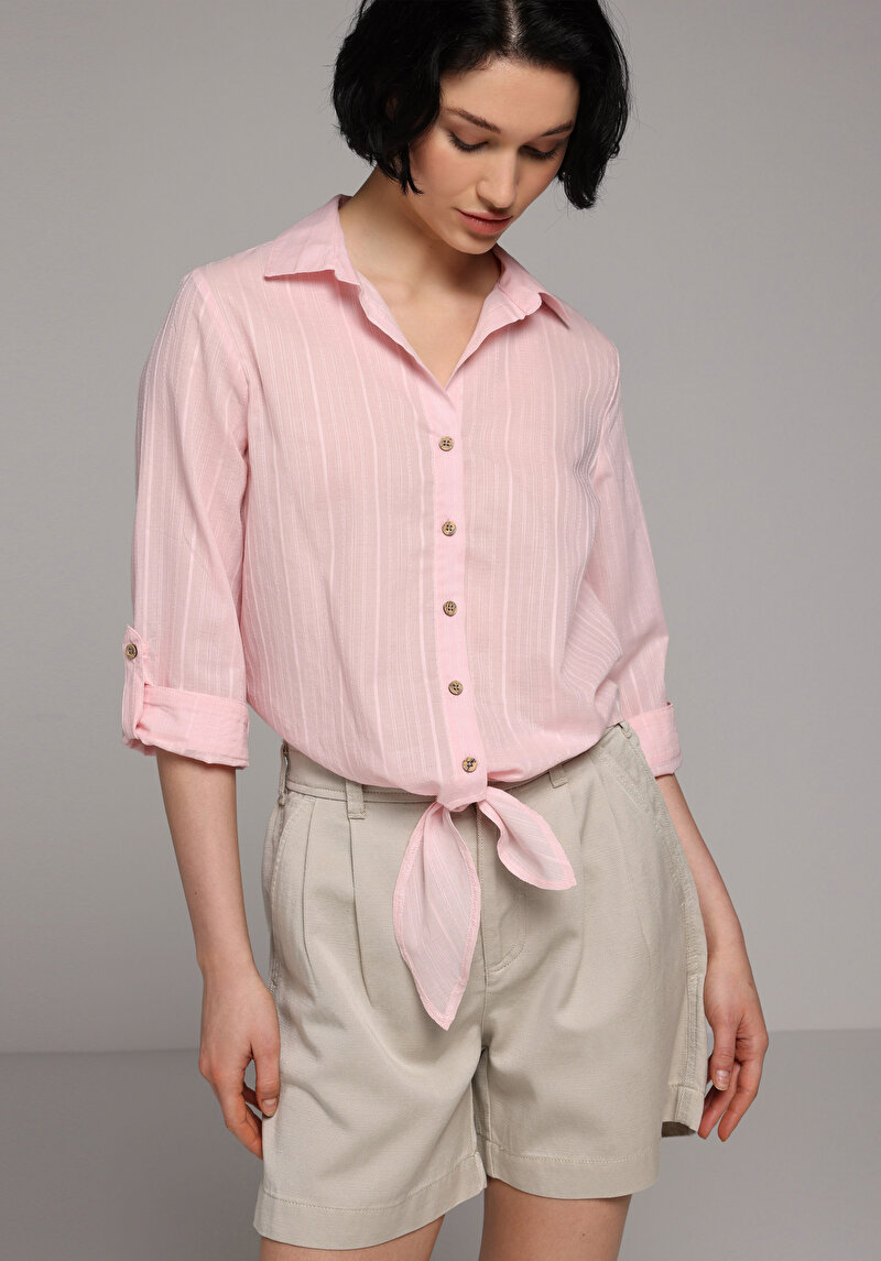 Imagine a Camasa Cu Maneca Lunga De Dama Somon Fashion Fit  Cl1081150