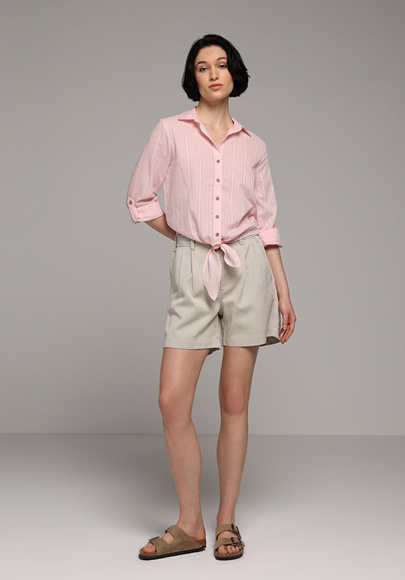 Imagine a Camasa Cu Maneca Lunga De Dama Somon Fashion Fit Cl1081150