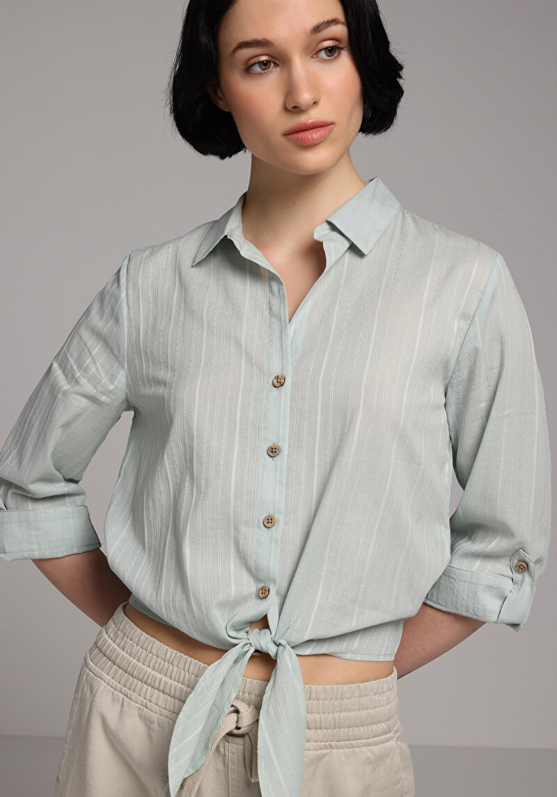 Imagine a Camasa Cu Maneca Lunga De Dama Verde Fashion Fit  Cl1081150