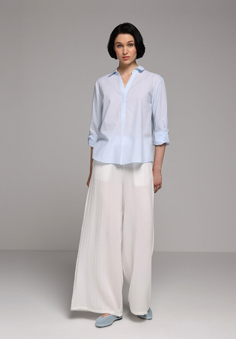 Imagine a Camasa Cu Maneca Lunga De Dama Albastru Regular Fit  Cl1081253